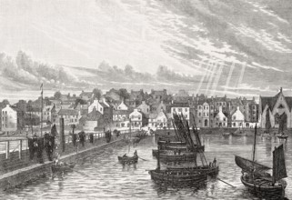 Newhaven, from the Pier, Edinburgh, Scotland, 19th century