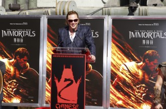 HOLLYWOOD, CA - OCTOBER 31, 2011: Mickey Rourke Hand And Footprint Ceremony held at Grauman's