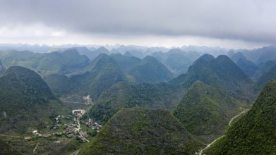 Typical Vietnamese landscape in spring with green vegetation