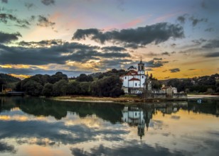 The typical fisher village Barro in Northern Spain in the evening light