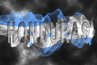 Honduras Flag with Starry Background Smoke Effect