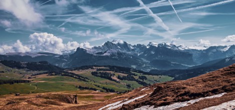 Panoramic view of the Alps in South Tyrol, Italy
