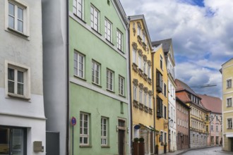 Street i with historical houses n Eichstatt, Germany