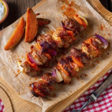 Sweet potato fries with spicy paprika shashlik