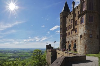 Panoramic view from the Scharfeck bastion, Margrave Tower and Michael Tower, Hohenzollern Castle