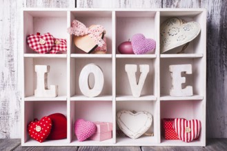 Vintage valentine set in white shabby chic cells