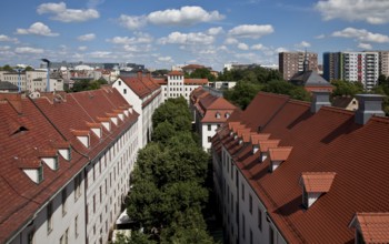 Hall S Francke Foundations 55447, Lindenhof seen from the balcony of the main building to the east