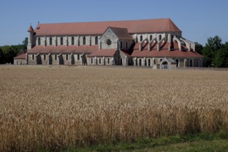 Pontigny Abbey Church Exterior view from the south Built 1145-1206. Largest preserved Cistercian