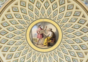 ST. PETERSBURG - JUNE 30, 2011: A ceiling painting in the Italian Fine Art Room. Today the