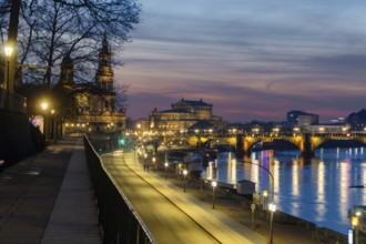 View from Brühl's Terrace of the Ständehaus, Court Church, Semper Opera House, Augustus Bridge and