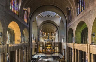 Interior of the Basilica in Art deco style, Basilica of the Sacred Heart, Koekelberg