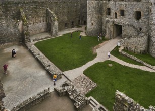 View of the inner courtyard of Harlech Castle, Harlech, Wales, UK