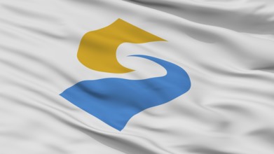 Sado City Flag, Country Japan, Niigata Prefecture, Closeup View