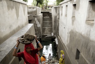 Construction going on by community service, Dilwara, Rajasthan, India