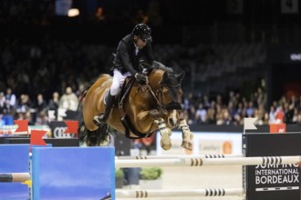 Cedric Hurel of France competes in the equestrian Audi Grand Prix at Jumping International