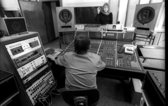 Germany, Berlin, 23 March 1992, GDR radio, studio of DS-Kultur in the Funkhaus in Nalepastraße,