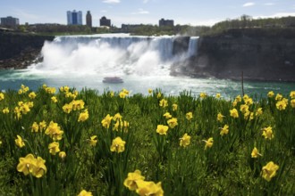 The American Bridal Veil falls visible from Niagara Falls, Ontario, Canada, North America