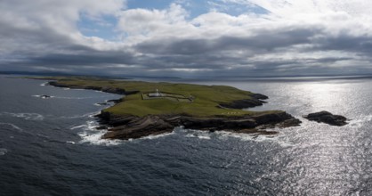 A drone panorama landscape of St. John's Point and the lighthouse in Donegal Bay in the northwest