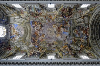 Painting on the ceiling of St Peter's Cathedral, Rome, Italy