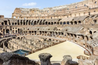 Rome, Italy - June 19, 2018: Roman Coliseum, The Eternal City of Rome. The historic architecture of