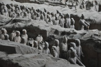 XIAN, CHINA - October 29, 2017: Terracotta Army. Clay soldiers of the Chinese emperor. Sculptures