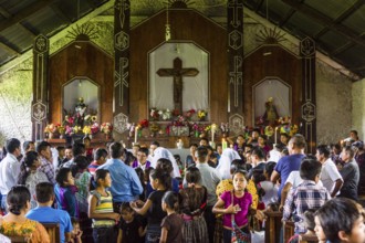Celebration of community weddings in Lancetillo, La Parroquia, Reyna area, Quiche, Guatemala,