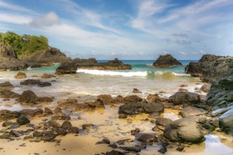 Turquoise water around the Two Brothers rocks, Fernando de Noronha, UNESCO World Heritage Site,