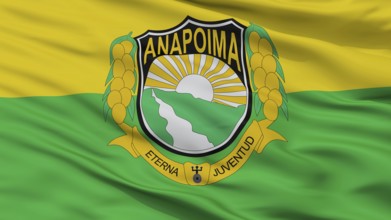 Anapoima City Flag, Country Colombia, Cundinamarca Department, Closeup View