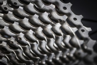 A cassette gear part on a road bike