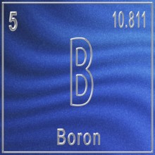 Boron chemical element, Sign with atomic number and atomic weight, Periodic Table Element