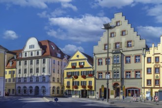 Historic houses on Arnulf Square in Regensburg, Germany