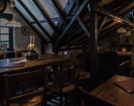 Blankenberge, Flanders, Belgium, 10 30 2018: Vintage interior of the traditional Majutte house
