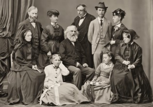 Longfellow Family in Venice, Henry Wadsworth Longfellow, 1807 – 1882, American poet, digitally