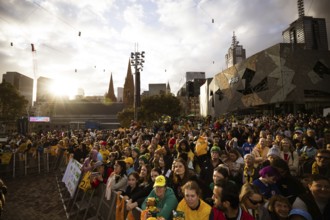 MELBOURNE, AUSTRALIA, JULY 11: Fans at the Australian Commbank Matildas Women's World Cup squad