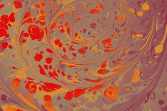 Abstract marbling floral pattern for fabric, tile design. background texture