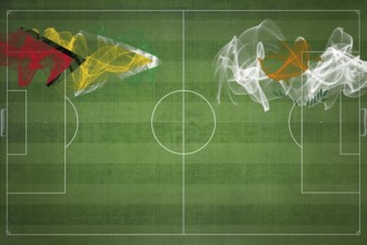 Guyana vs Cyprus Soccer Match, national colors, national flags, soccer field, football game,