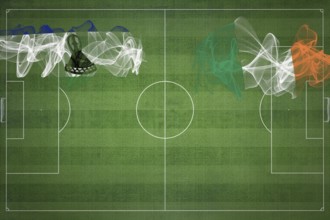 Lesotho vs Ireland Soccer Match, national colors, national flags, soccer field, football game,