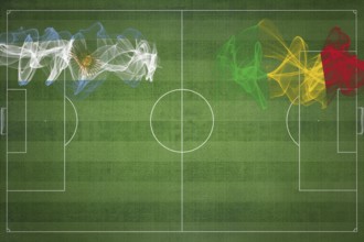 Argentina vs Mali Soccer Match, national colors, national flags, soccer field, football game,