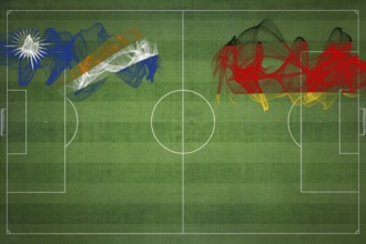 Marshall Islands vs Germany Soccer Match, national colors, national flags, soccer field, football