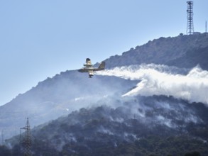 A picture of fire fighters in the sky
