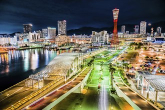 Night view of Kobe Meriken Park. Shooting Location: Kobe city, Hyogo Pref