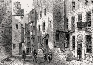 John Dowie's Tavern in Libberton's Wynd, Edinburgh, Scotland, 19th century