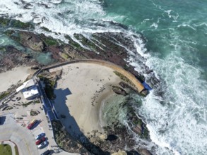 Aerial view of La Jolla cliffs and coastline, San Diego, California, USA