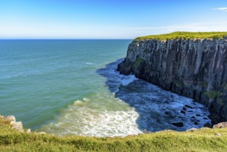 Guarita stone in the city of Torres in Rio Grande do Sul with its cliffs ending in the sea with
