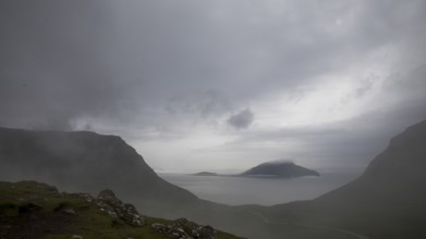 The wild landscape of the Faroe Islands in the North Atlantic