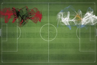 Albania vs Argentina Soccer Match, national colors, national flags, soccer field, football game,