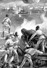 The Bombardment of Alexandria, in 1882, by the British Mediterranean Fleet, am 11. Juli 1882