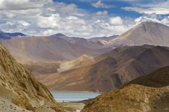 Mountain landscape at Lake Pangong in Ladakh, India