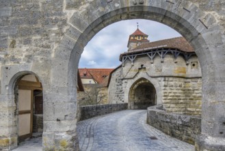 Town gate Spitalbastei or Spitalbastion, Rothenburg ob der Tauber, district of Ansbach, Middle