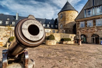 Waldeck Castle with pillory, Hesse, Germany